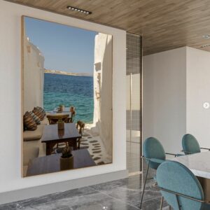 quadro personalizado para sala imagem praia mykonos